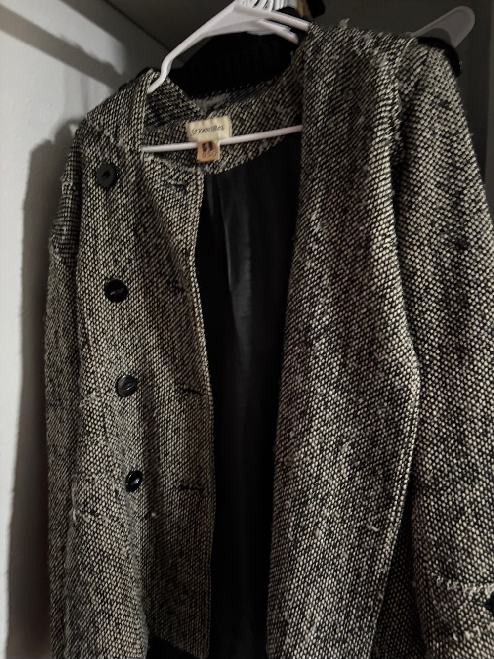St. John's Bay Black & White Tweed Button-Up Blazer